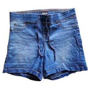 Med/Dark Wash Denim Pull ON Draw String Waist Shorts  SM